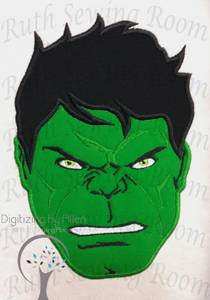 Incredible Hulk-  Face and Logo Set  Applique, Avenger Applique Embroidery Design This is NOT A PATCH