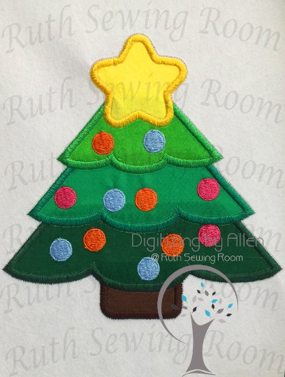 Christmas Tree Applique Embroidery Design This is NOT a PATCH!