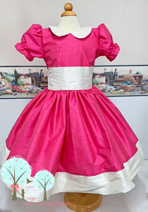 Flower Girl Bright Pink, Poly Silk DUPIONI, Christmas Party, Birthday, Cinderella Pageant OOC- Other Colors Available