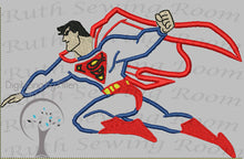 Superman in Flight Applique, Justice League Applique Embroidery Design This is not Fill and NOT A PATCH