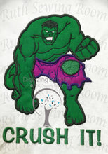 Hulk Crush It Applique, Avenger Applique Embroidery Design