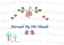 Formed By His Hands, Embroidery, Christian Embroidery, Princess of the King, Baby Gift, Baptism Gift, Dedication Gift -- Digitize File ---