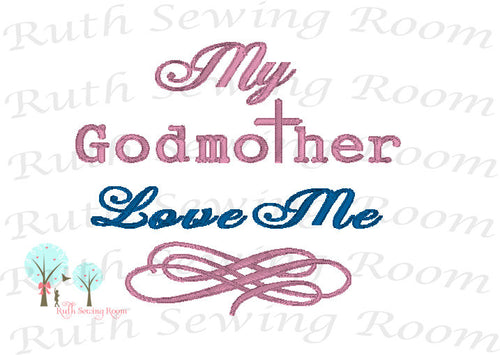 My Godmother, Embroidery, Christian Embroidery, Godparents Embroidery - Baptism - Dedication -   Christian Embroidery,  Digitize File ---