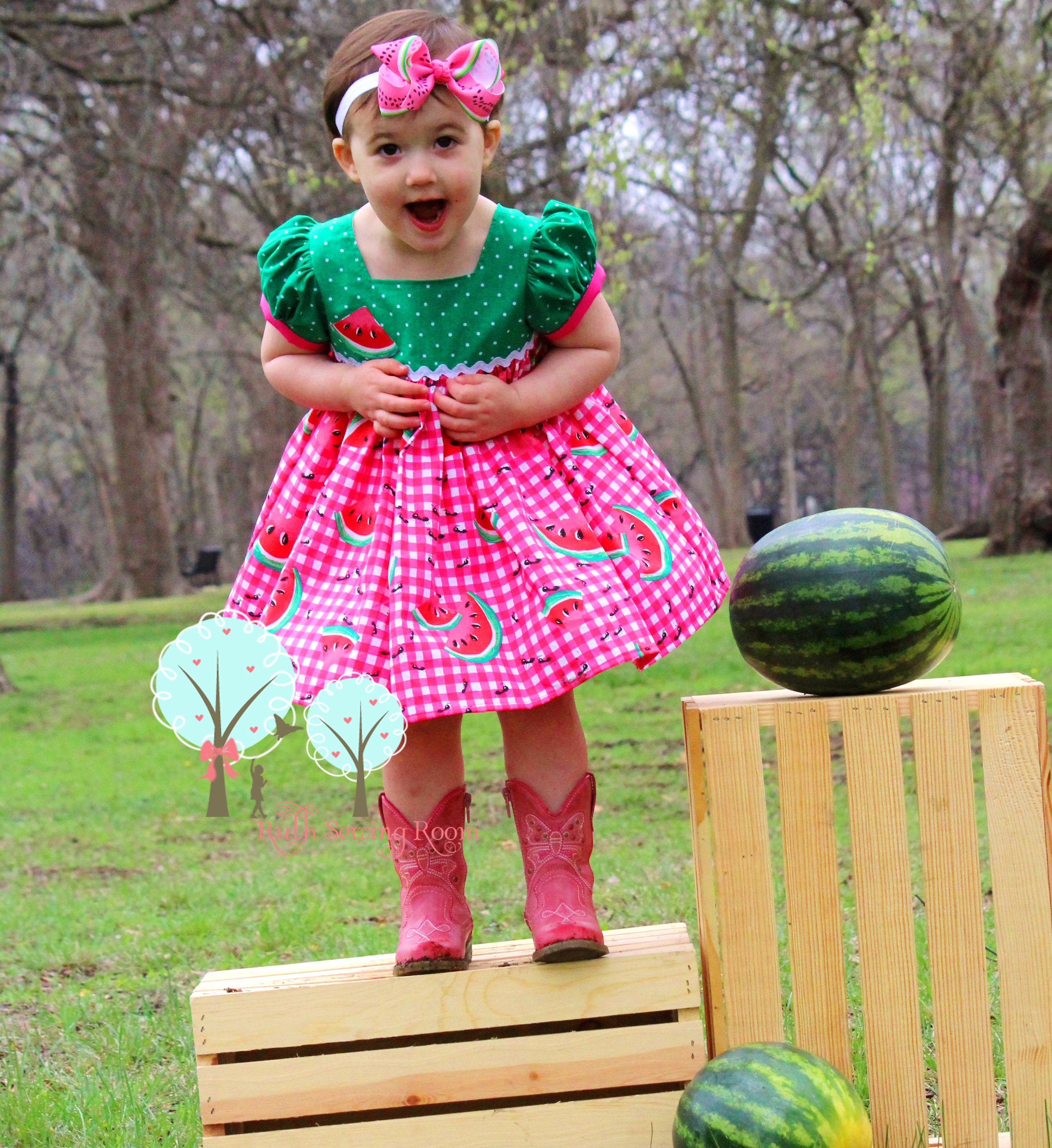 Watermelon Dress, Watermelon Birthday, – Ruth Sewing Room