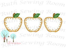 Apple Vintage Stitch - Applique 3 Apples,  Fall Harvest, Applique  Design Instant download Machine Embroidery - This is NOT a PATCH