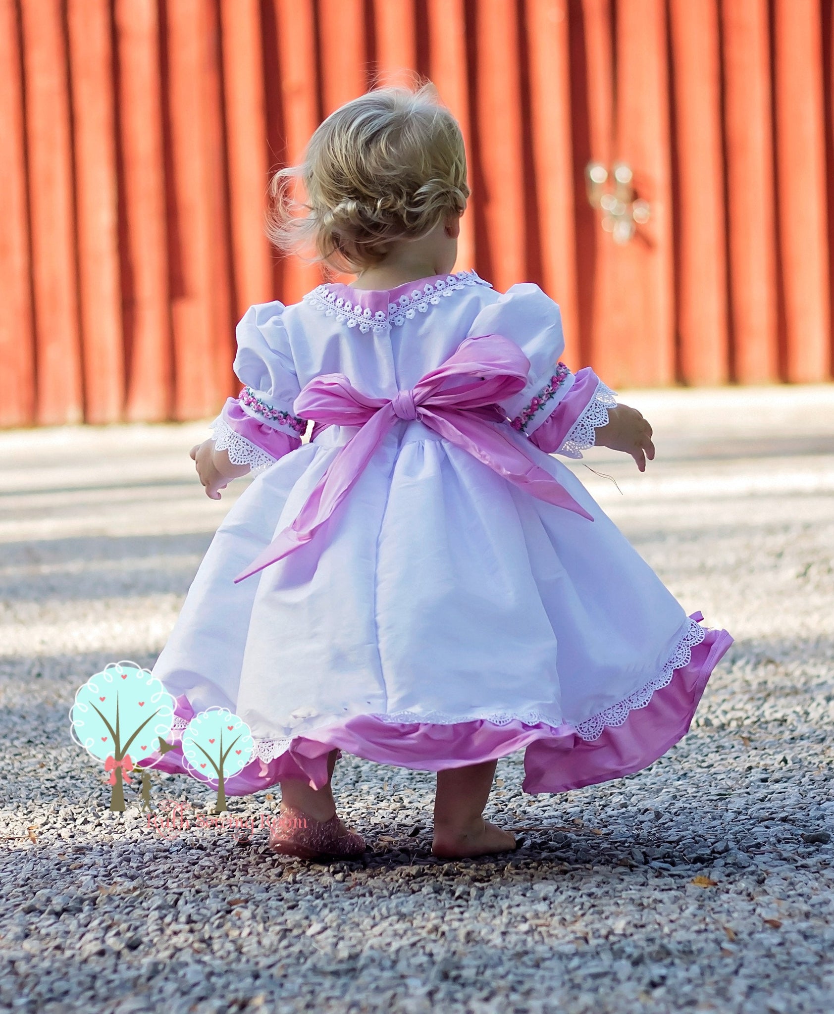 Beauty Sunday Dress, Silk DUPIONI, Paris Pink and White Wedding Flower – Ruth Sewing Room Beauty Sunday Dress, Silk DUPIONI, Paris Pink and White Wedding Flower – Ruth Sewing Room