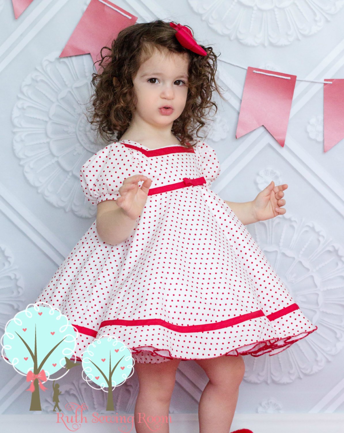 shirley temple red polka dot dress Shirley Temple Inspired Polka Dot Dress: Baby Girl Costume