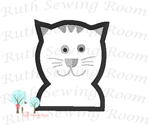 Cat Made 2 Match Hobby Lobby Fabric -    Applique embroidery Design Instant download Machine Embroidery - This is NOT a PATCH!