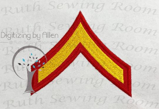 Marine Private Rank Logo applique machine embroidery design
