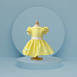 Beauty - Sunday Best - Poly Silk Dupioni Maize Yellow  - Wedding Flower Girl - Easter - Tea Party Dress