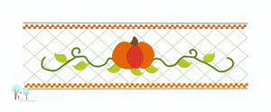 Faux Trellis Smocking Pumpkin with Vine,  Stitch Embroidery Design