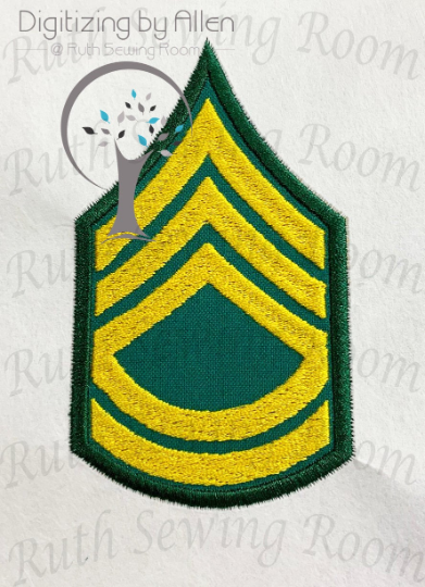 Army Sergeant First Class Rank Logo Applique Embroidery Design This is not Fill and NOT A PATCH