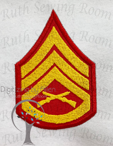 Marine Staff Sergeant Rank Logo Applique Embroidery Design
