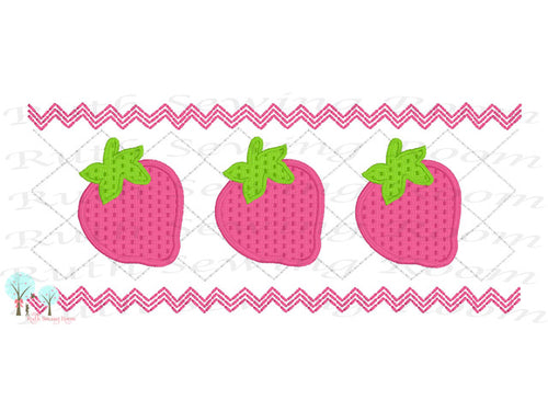 Strawberry  Faux Smocking Stitch  Embroidery Design