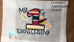 My First Thanksgiving Applique  -   Embroidery Design Instant Download Machine Embroidery