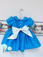 OOC, Party Wear, Sunday Best Tropic Blue with White Silk DUPIONI Dress