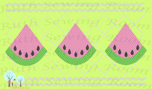 Watermelon Faux Smocking Stitch  Embroidery Design