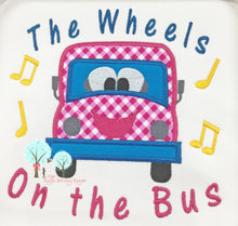 Wheels on the Bus Applique   -  Wheels on the Bus Song  -  Applique Embroidery Design Instant download Machine Embroidery - This is NOT a PATCH!