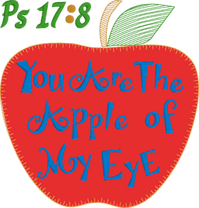 Apple of my Eye Ps 17:8 Vintage Stitch Applique - Design Instant Download Machine Embroidery - This is NOT a PATCH!
